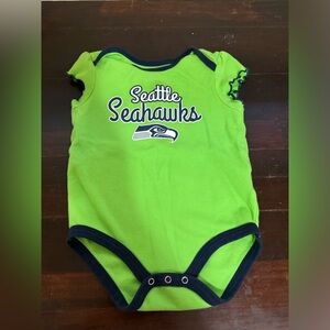 Baby Girl Seattle Seahawk Bodysuit Green One Piece Size 12 Months NFL